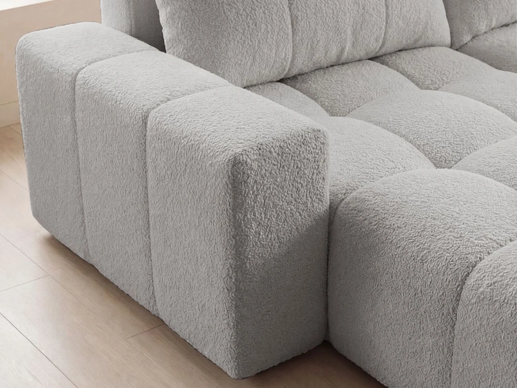 Ecksofa L-Form mit Schlaffunktion und Bettkasten Bresso Grau