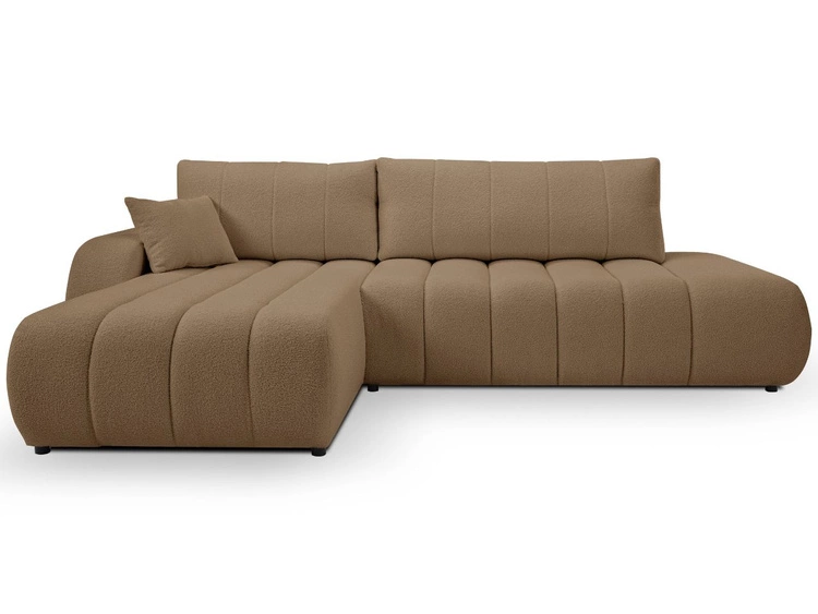 Ecksofa mit Schlaffunktion und Bettkasten Links Adoro Braun