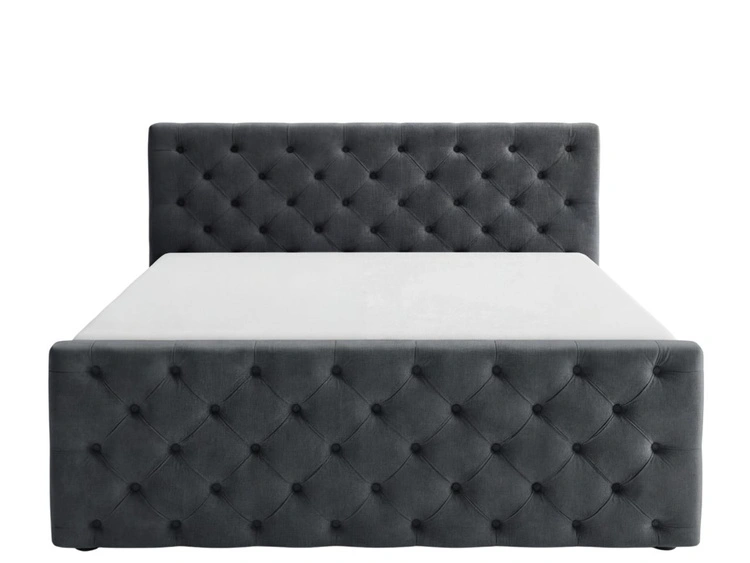 Boxspringbett mit Bettkasten 180x200 Montego Dunkel grau