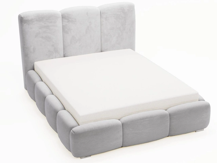 Polsterbett mit Bettkasten und Lattenrost 120x200 Bubble Hellgrau