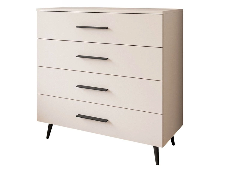 Kommode mit Schubladen und LED-Beleuchtung auf Schwarzen Metallbeinen Nuveo Kaschmir