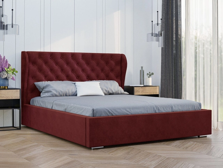 Elegantes Polsterbett Chesterfield 120x200 Florence - Rot