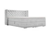 Boxspringbett mit Bettkasten 180x200 Lion Hellgrau