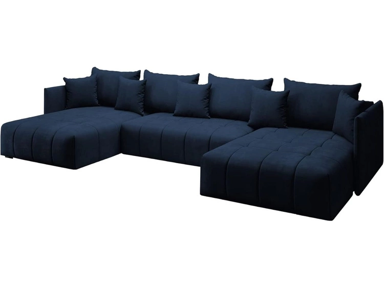 Wohnlandschaft mit Schlaffunktion und Bettkasten Ardi U Dunkelblau