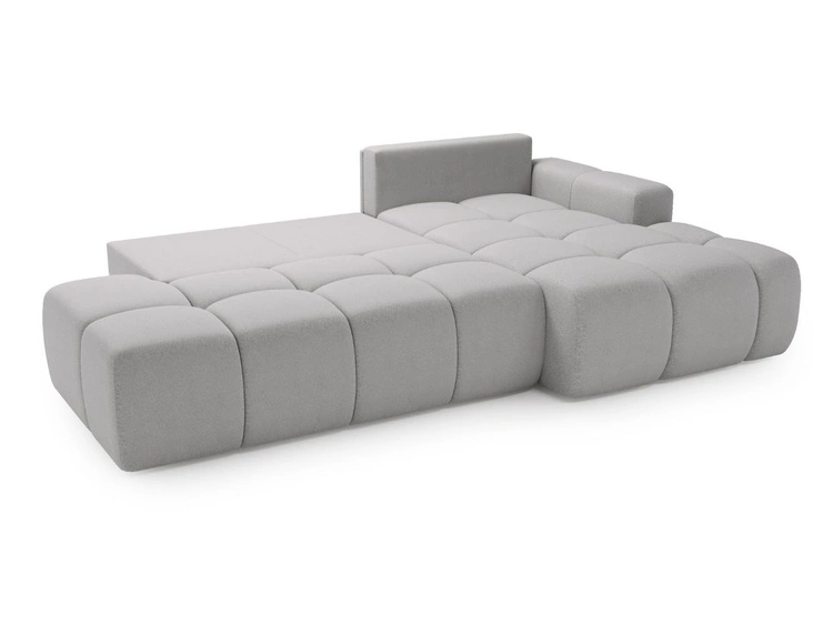 Ecksofa L-Form Rechts mit Schlaffunktion und Bettkasten Montero Grau