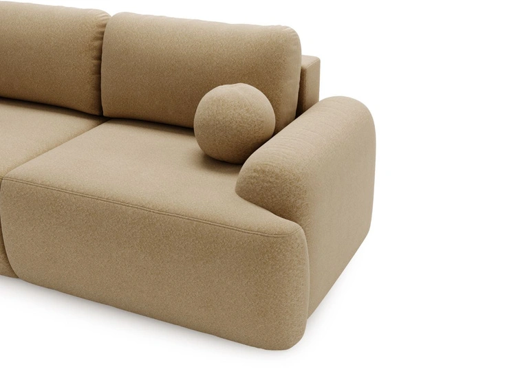 Sofa mit Schlaffunktion und Bettkasten Aurio Hellbraun