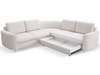 Ecksofa L-Form Links mit Schlaffunktion und Bettkasten Limon Creme