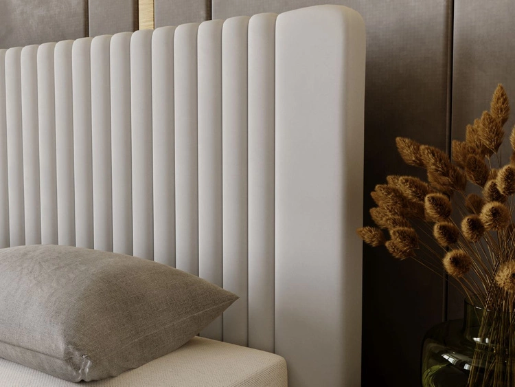 Polsterbett mit Bettkasten und Lattenrost 200x200 Malmo Hellgrau