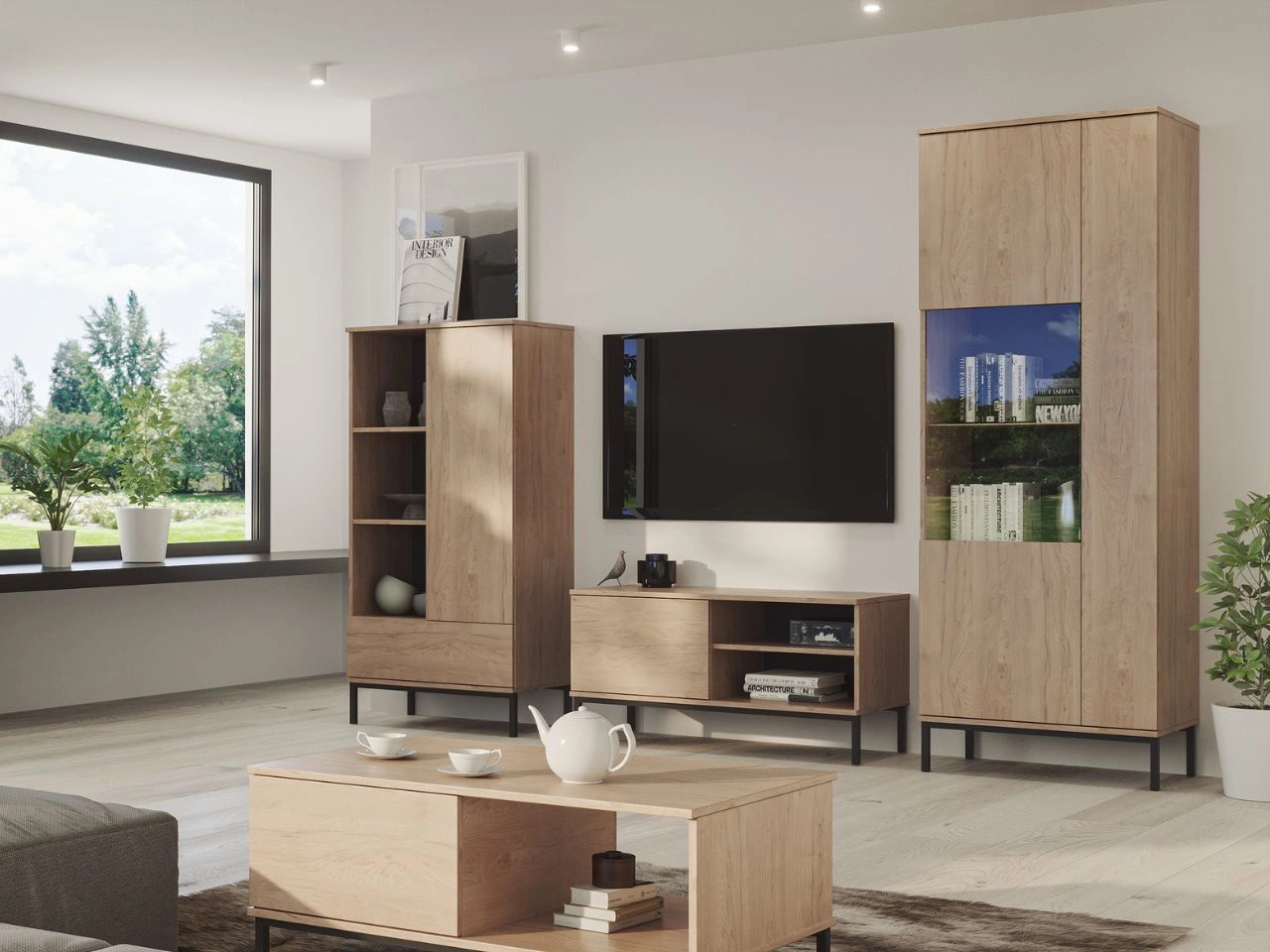 Wohnzimmerset Soroko Hickory