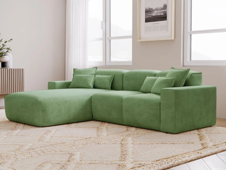 Ecksofa L-Form Links Moderne Ecksofa Leni Grün