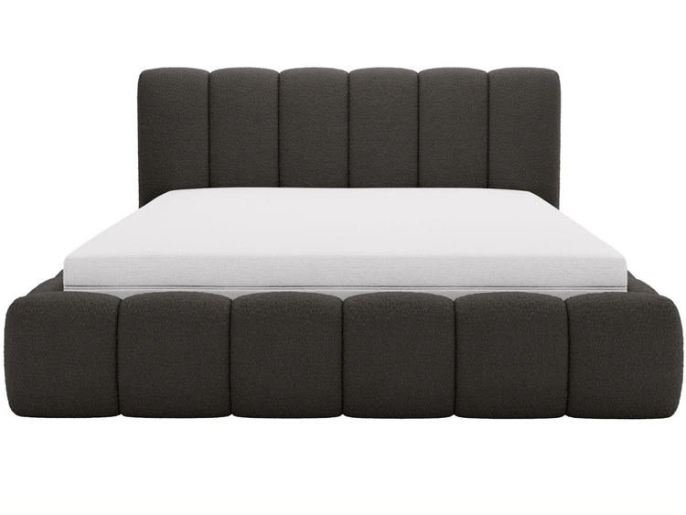 Polsterbett mit Bettkasten und Lattenrost 120x200 Cloud Bouclé-Stoff Schwarz