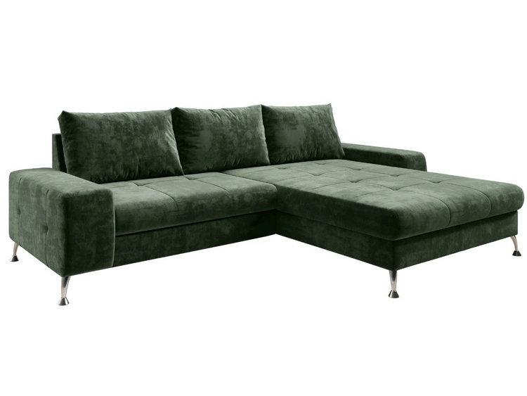 Ecksofa L-Form Rechts mit Schlaffunktion und Bettkasten Tonny Dunkelgrün