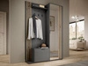 Garderobe mit Spiegel und Kleiderhaken Macron Graphit Artisan Eiche
