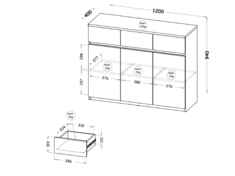 Möbel-Set für Jugendzimmer Arcadia Eiche Wotan, Weiß