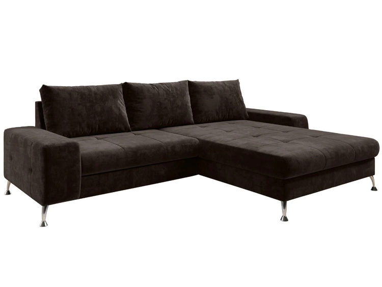 Ecksofa L-Form Rechts mit Schlaffunktion und Bettkasten Tonny Braun