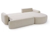 Ecksofa L-Form Rechts mit Schlaffunktion und Bettkasten Aurio Creme