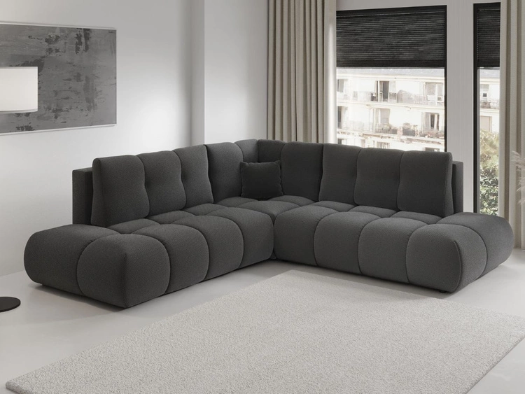 Ecksofa mit Schlaffunktion und Bettkasten Rechts Kair Graphit