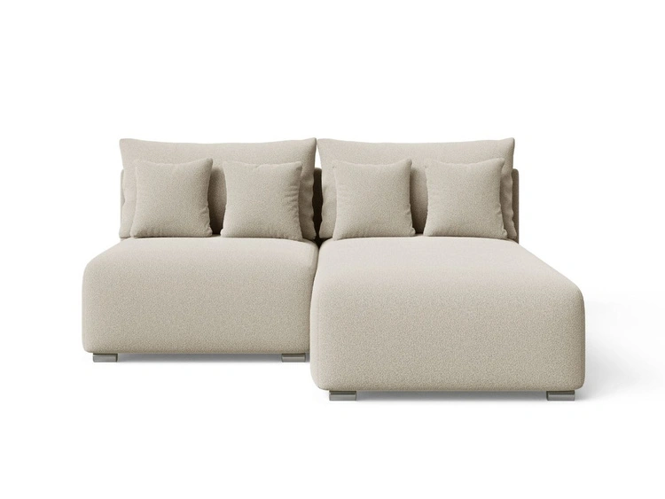 Ecksofa L-Form Rechts mit Schlaffunktion und Bettkasten Ronni Beige