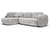 Ecksofa mit Schlaffunktion und Bettkasten Links Carino Hellgrau