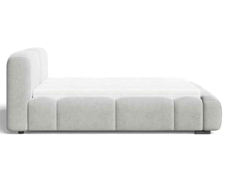 Polsterbett mit Bettkasten und Lattenrost 120x200 Aubi Grau