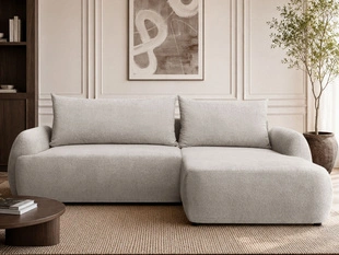 Ecksofa L-Form mit Schlaffunktion und Bettkasten Levio Beige