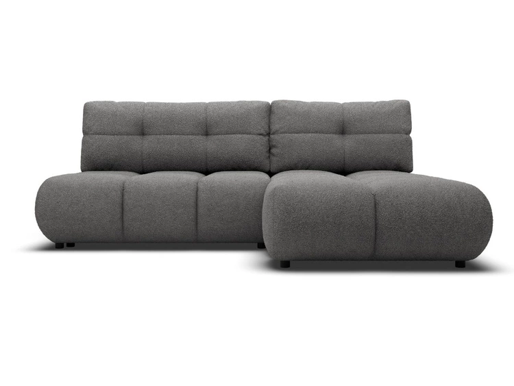 Ecksofa mit Schlaffunktion und Bettkasten Rechts Milet Grau