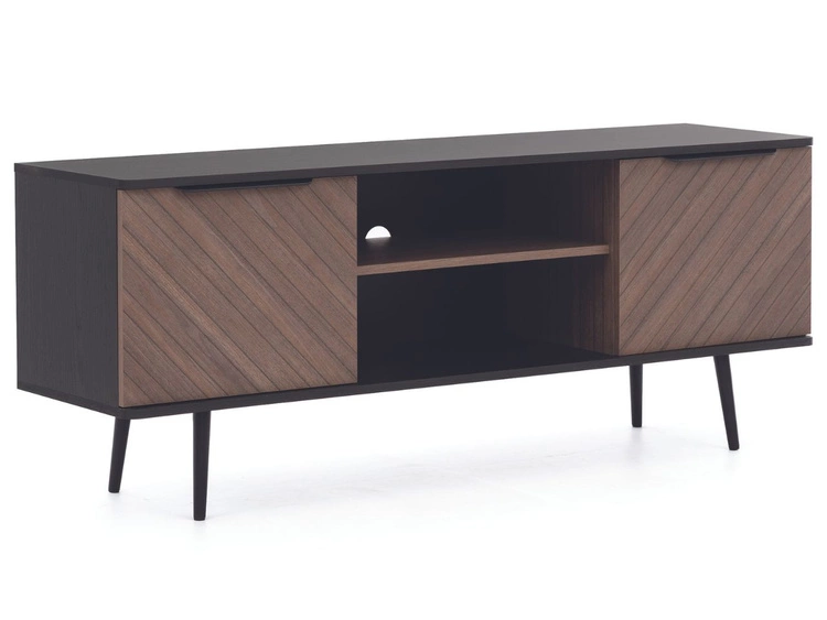 Wohnzimmerset Nemi Schwarzer Graphit Braun