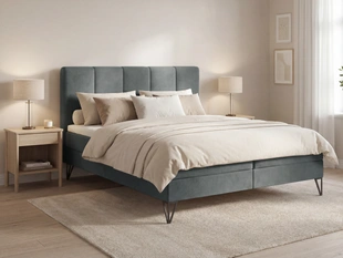Boxspringbett mit Bettkasten 120x200 Vendi grau