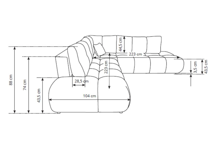 Ecksofa mit Schlaffunktion und Bettkasten Links Kair Beige