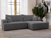 Ecksofa L-Form Rechts mit Schlaffunktion und Bettkasten California Grau