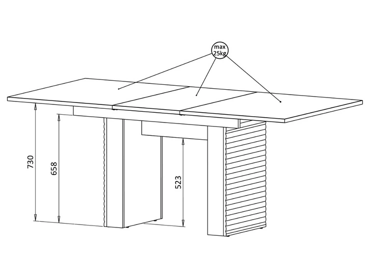 Rechteckiger Ausziehtisch Rapallo Kaschmir, Eiche geölt