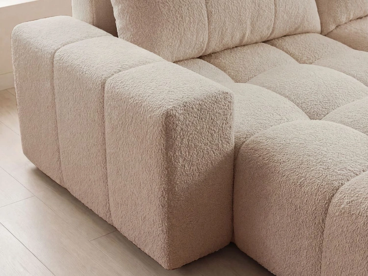 Ecksofa L-Form mit Schlaffunktion und Bettkasten Bresso Beige