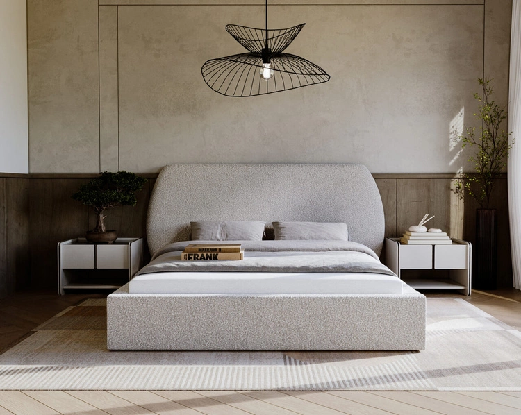 Polsterbett mit Lattenrost 120x200 Blossom - Grau