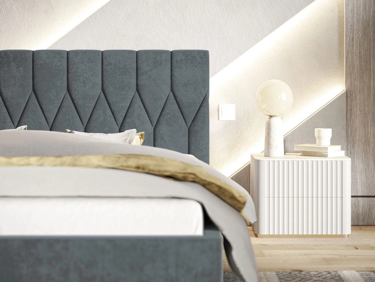 Polsterbett mit Bettkasten und Lattenrost 140x200 Gaja Beige