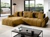 Ecksofa L-Form mit Schlaffunktion und Bettkasten Decor L Gelb