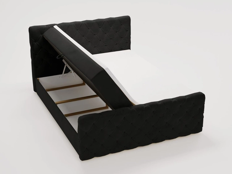 Boxspringbett mit Bettkasten 180x200 Lunaris Schwarz