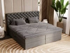 Boxspringbett mit Bettkasten 200x200 Bergamo Dunkelgrau
