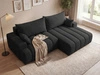 Ecksofa L-Form Rechts mit Schlaffunktion und Bettkasten Caleo Schwarz