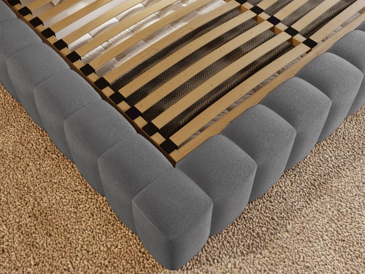 Polsterbett mit Bettkasten und Lattenrost 160x200 Rotto Grau