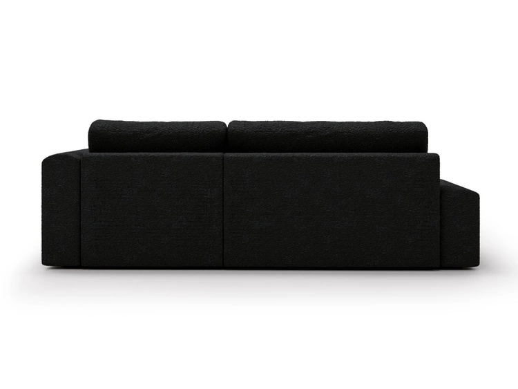 Ecksofa L-Form Rechts mit Schlaffunktion und Bettkasten Lana Schwarz