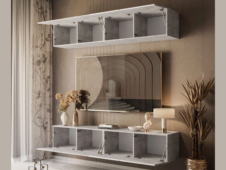 Hängende Wohnwand für das Wohnzimmer Nodoo Beton