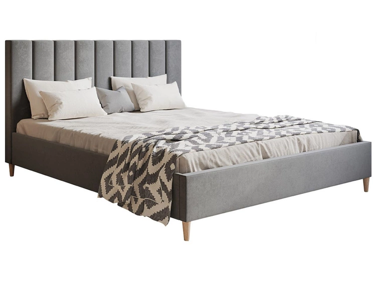 Polsterbett mit Lattenrost 120x200 Snazi Grau