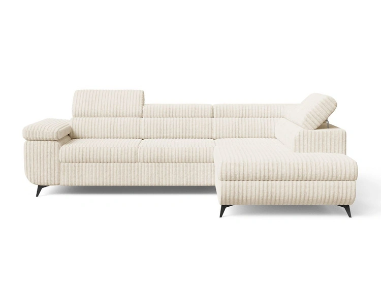 Ecksofa L-Form mit Schlaffunktion und Bettkasten Argon Rechts Beige