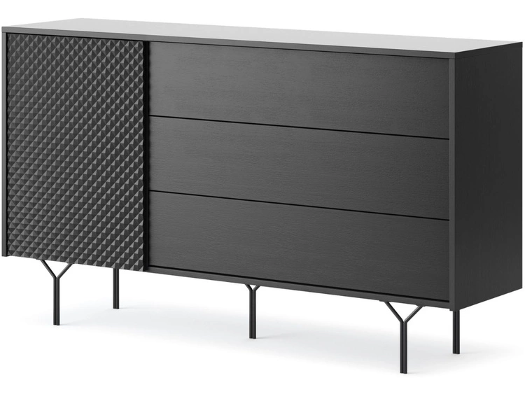 Kommode mit Türe und Schubladen Ravi Schwarz