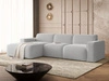 Ecksofa L-Form Links Lavia Bouclé-Stoff Grau