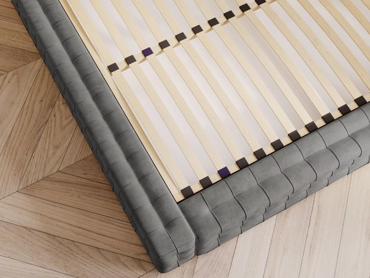 Polsterbett mit Bettkasten und Lattenrost 140x200 Barbados Grau