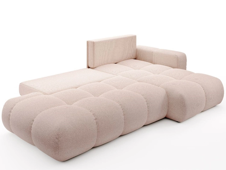 Ecksofa L-Form Rechts mit Schlaffunktion und Bettkasten Sile L Hellrosa