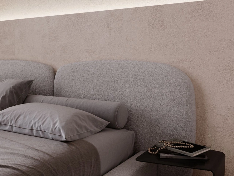 Polsterbett mit Bettkasten und Lattenrost 200x200 Palermo Hellgrau