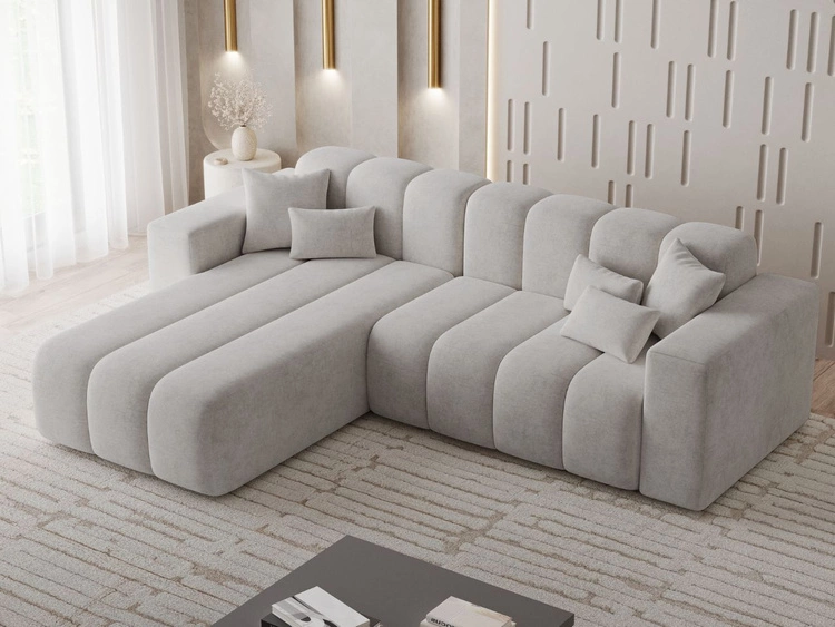 Ecksofa L-Form Links Nork Grau