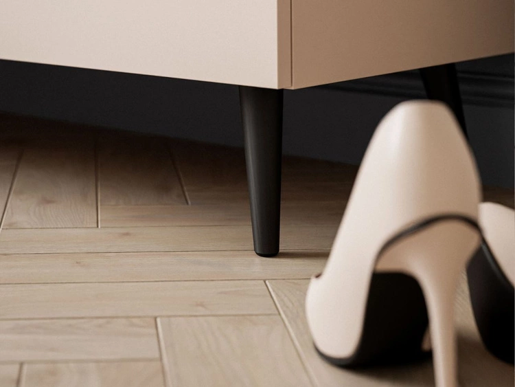 Kommode mit Schubladen und LED-Beleuchtung auf Schwarzen Metallbeinen Nuveo Kaschmir